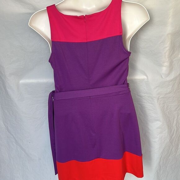 ELLE sleeveless color block knee dress size 12 EXCELLENT - Picture 6 of 10